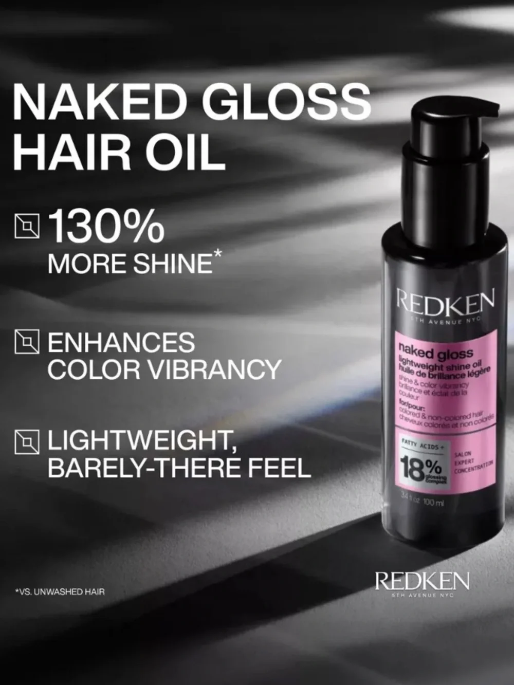 Redken Naked Gloss Lightweight Shine Oil 100ml 3.4 fl oz